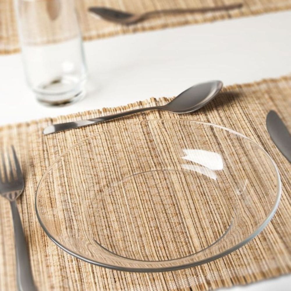 24 Peças de Pratos de Jantar 22cm Fundo de Vidro Resistentes