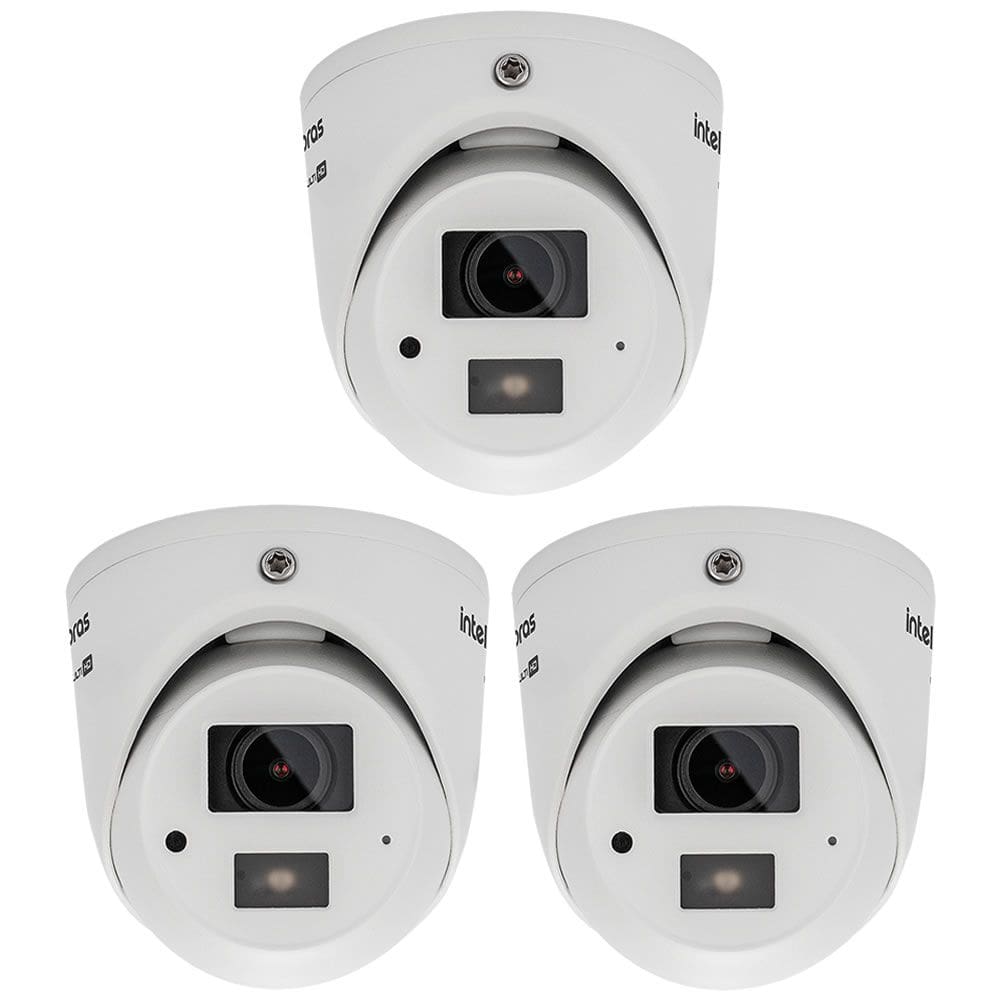 Kit 3 Câmeras Multi HD 2 Megapixels 20m VHD 3220 MINI D Intelbras