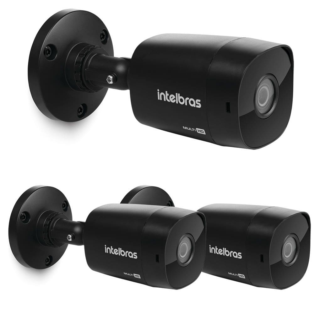 Kit 3 Câmeras Multi HD 2 Megapixels 3.6mm 30m VHD 1230 B G7 BLACK Intelbras