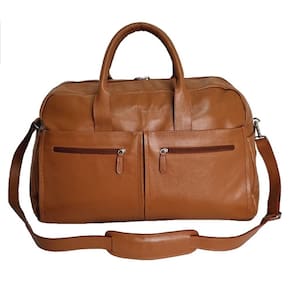Bolsa Viagem de Mão Couro Cor Bambu HP066 | HAMISH