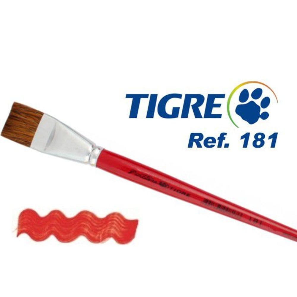 Pincel Tigre Chato Reto 181 08 Orelha de Boi