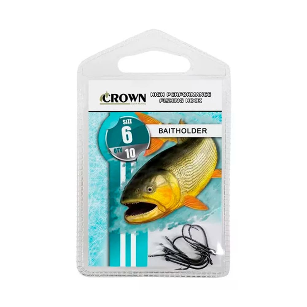 Anzol Pesca Crown Baitholder Black Super Resistente nº8/0 Cartela Com 05 Unidades
