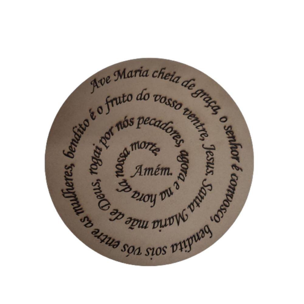 Oração Ave Maria Mandala 30 Cm Gravado Mdf 3mm Natural [F031]