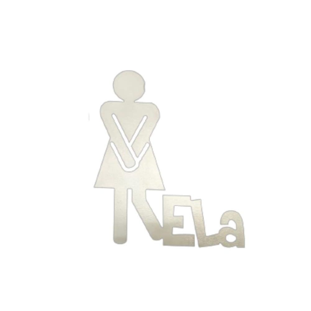 Plaquinha Para Banheiro Feminino Ela 3mm Branco [F031]