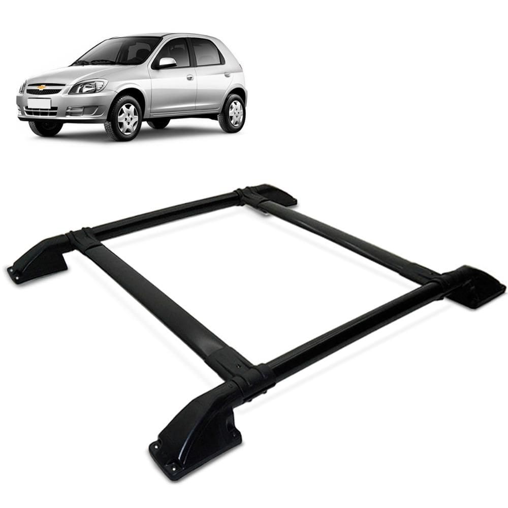 Rack de Teto Bagageiro Celta 2003 a 2007 Tubolar Preto