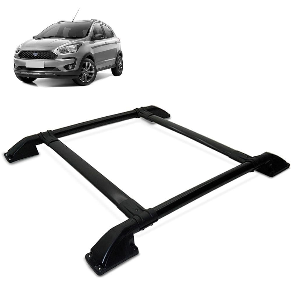 Rack De Teto Bagageiro Ford Ka 2014 a 2021 Tubolar Preto