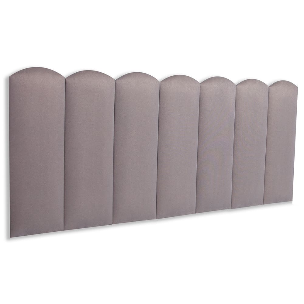Cabeceira Casal Estofada  Kit 7 Placas  Nuvem - Suede Cinza