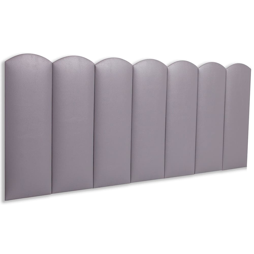 Cabeceira Casal Estofada  Kit 7 Placas  Nuvem - Courino Cinza