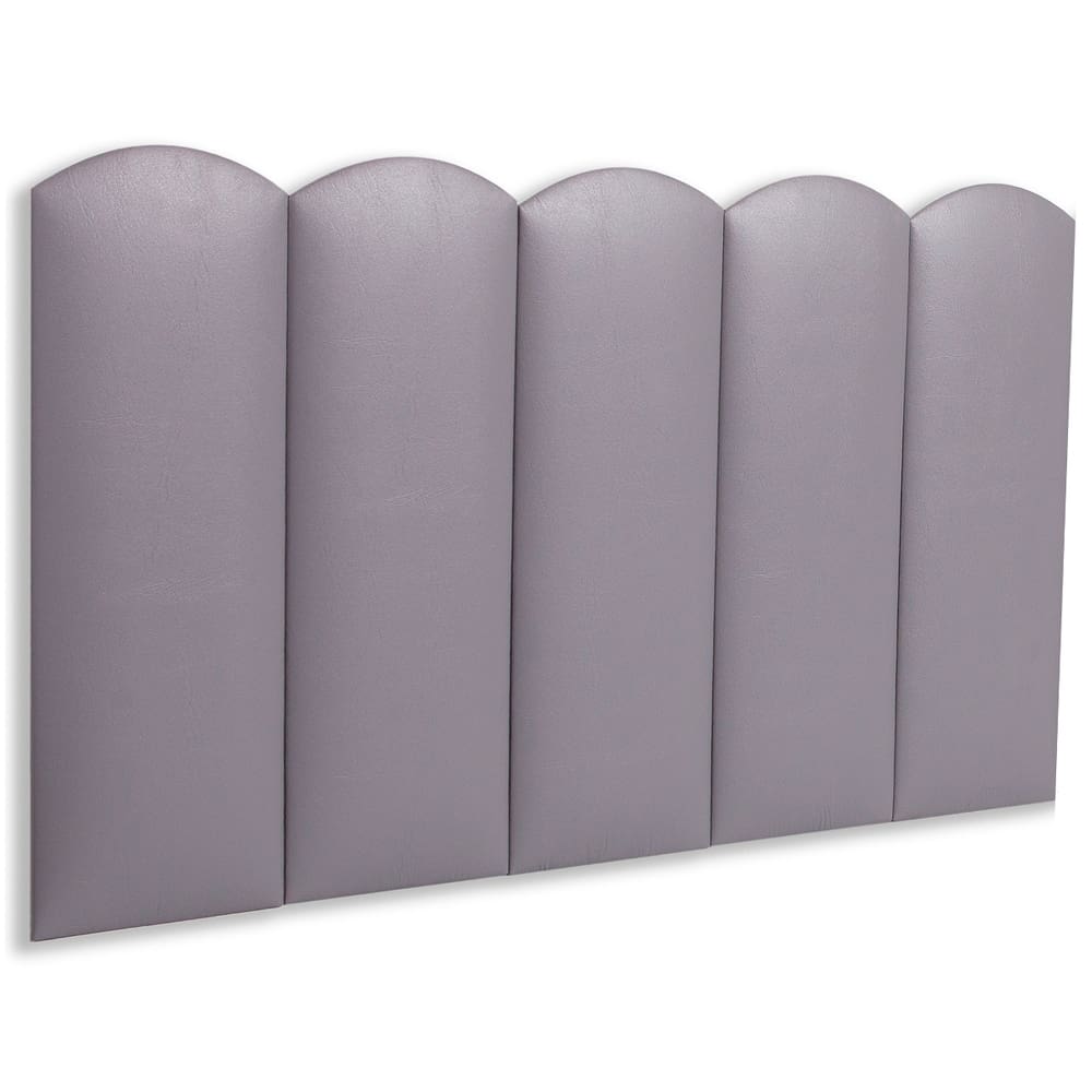 Cabeceira Solteiro Estofada  Kit 5 Placas  Nuvem - Courino Cinza