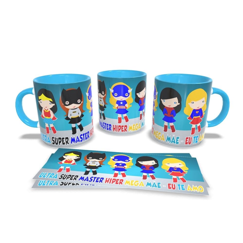 Canecas Azul Personalizadas Dia das Mães 