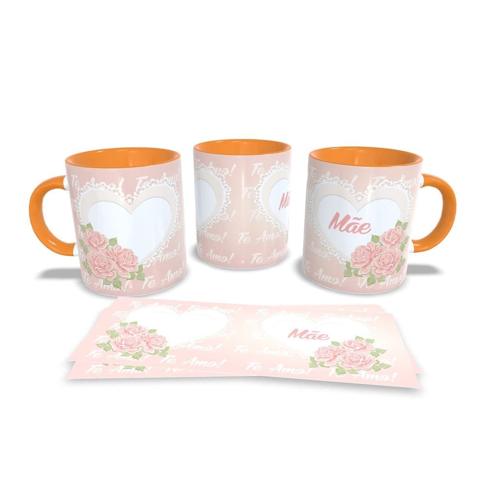 Canecas Laranja Personalizadas Dia das Mães