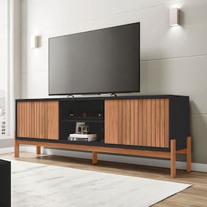 Rack para TV Até 72 Polegadas Tannen 2 Portas Freijó/Preto - Caemmun