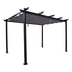 Pergolado Aluminio Toldo Retrátil 400x300cm Preto - Outdoor