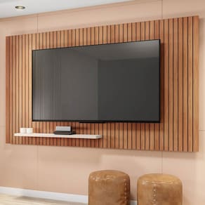Painel para TV Até 70 Polegadas com Ripado Aegon Freijo/Off White - Caemmun