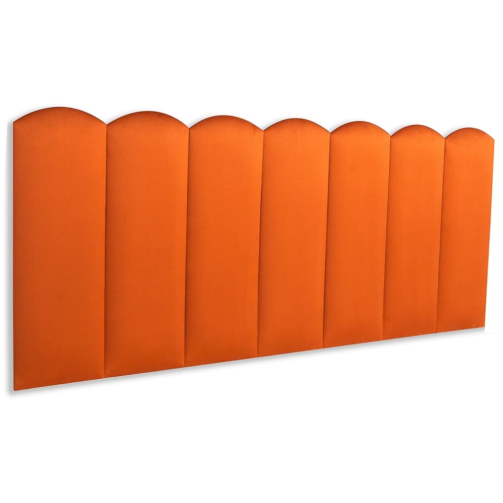 Cabeceira Casal Estofada  Kit 7 Placas  Nuvem - Veludo Terracota