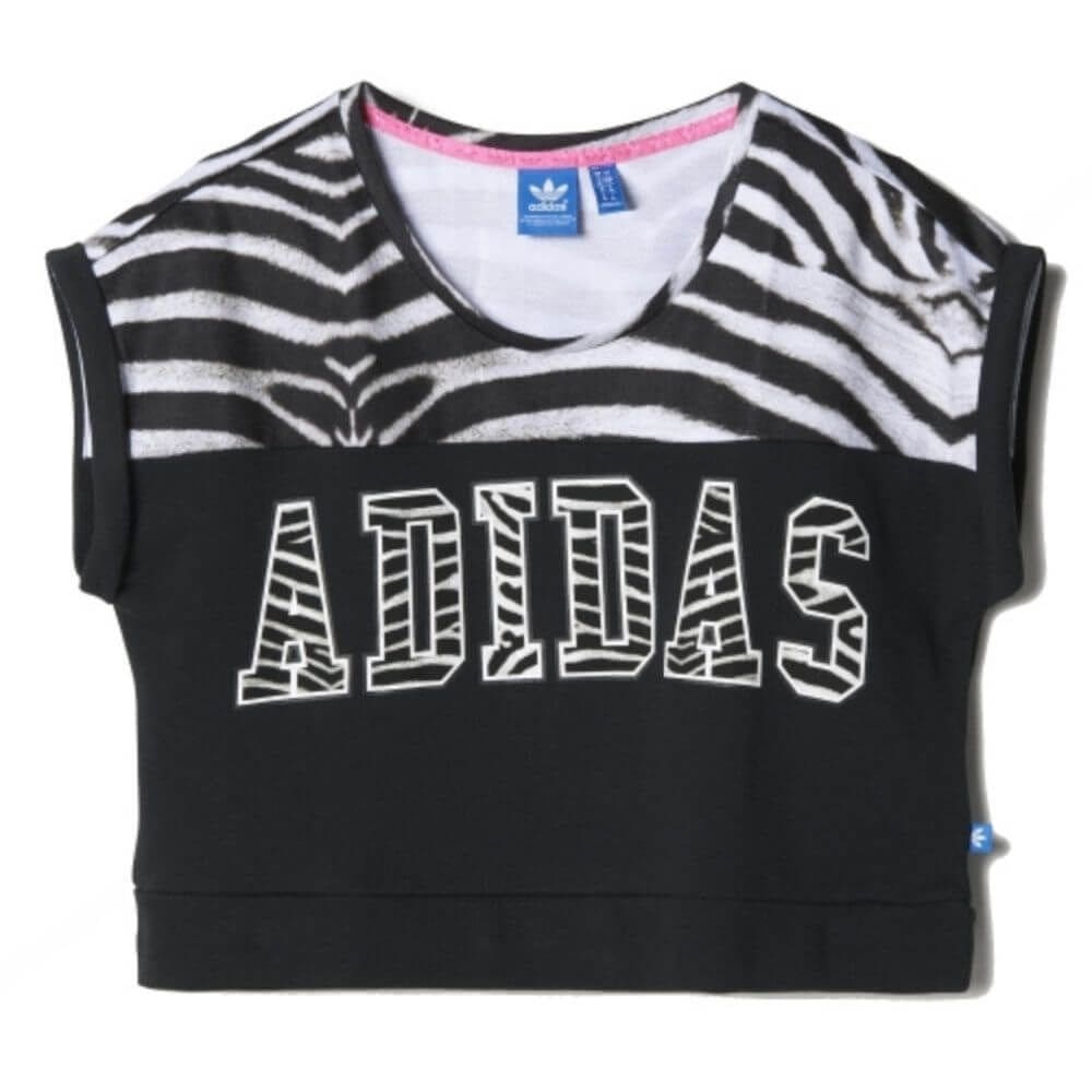 Camiseta cropped Adidas Originals zebra M30355