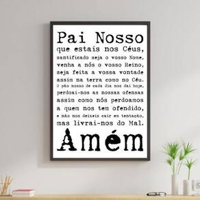Quadro Oração Pai Nosso 33X24Cm - Com Vidro