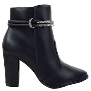 Bota Feminina Cano Baixo Casual Dia a Dia com Strass Salto Alto Beira Rio 9043.141