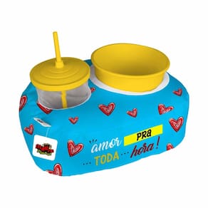 Almofada Kit Pipoca Cinema 1 Copo Canudo Balde Namorados Amor Pra Toda Hora