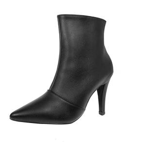 Bota Salto Alto Fino Cano Curto Bico Fino Luiza Sobreira Preta Mod. 2229