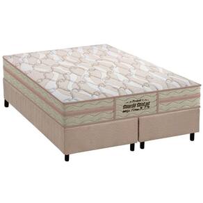 Cama Box Queen: Colchão Ortopédico Probel AG65 Guarda Costas Mega Firme + Base CRC Suede Clean(158x198)