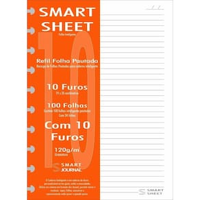 Refil Caderno Inteligente 120G 100 Folhas Pautado 10 Furos