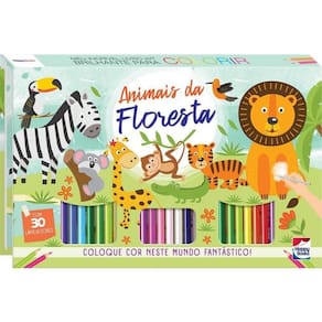 Meu Incrível Livro Kit Brilhante Colorir Animais Da Floresta
