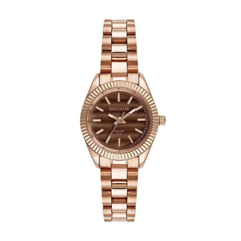 Relógio Seculus Catraca Serrilhada Rose Feminino 77245Lpsvra