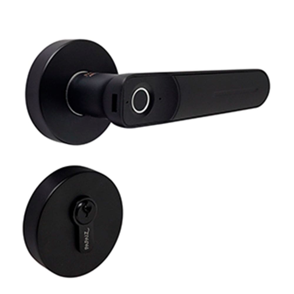 Fechadura Digital Com Biometria Embutir Preta Sl135 Papaiz