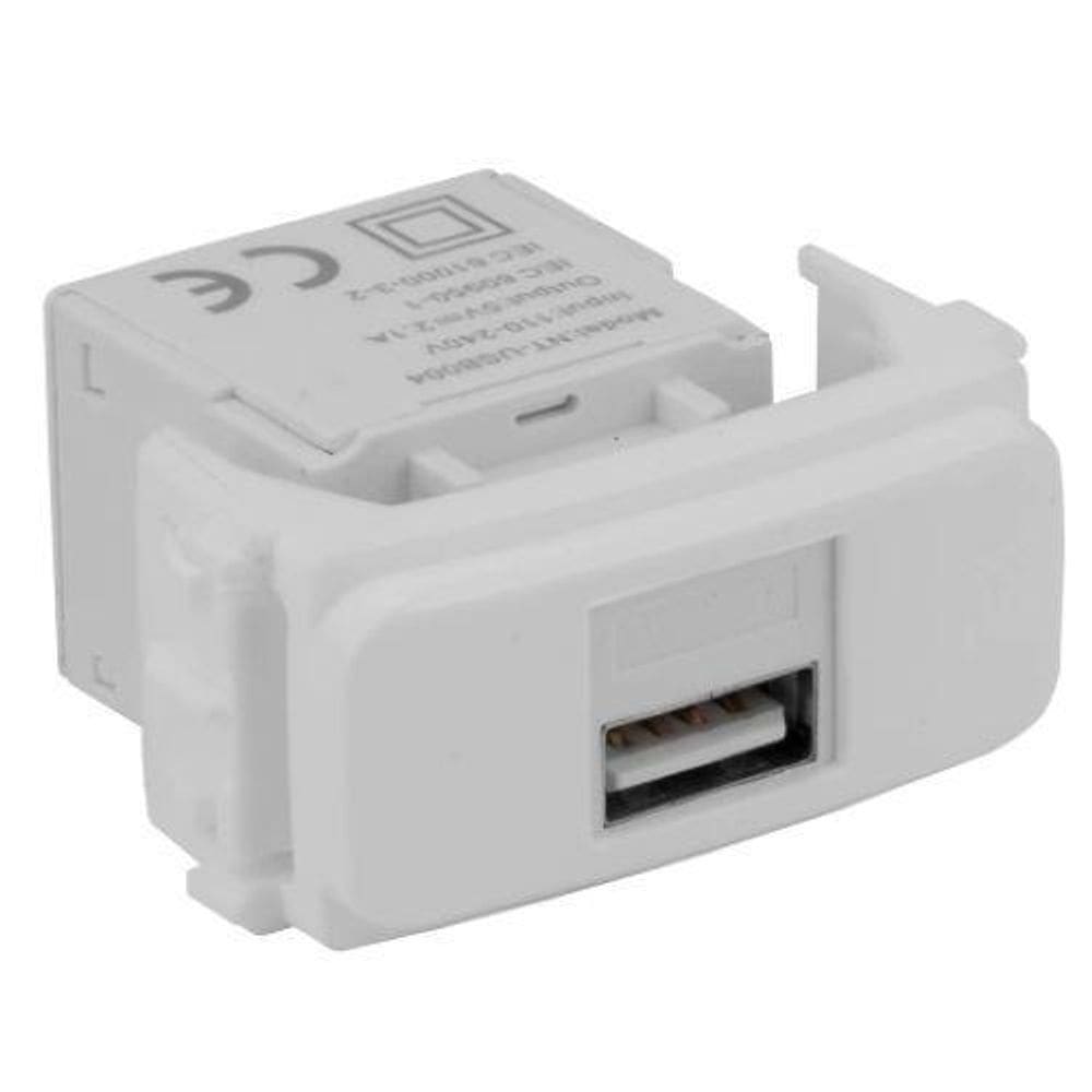 Modulo Tomada Carregador Keystone Usb-A Compose Branco