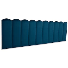 Cabeceira King Estofada Kit 10 Placas Nuvem - Veludo Azul Marinho