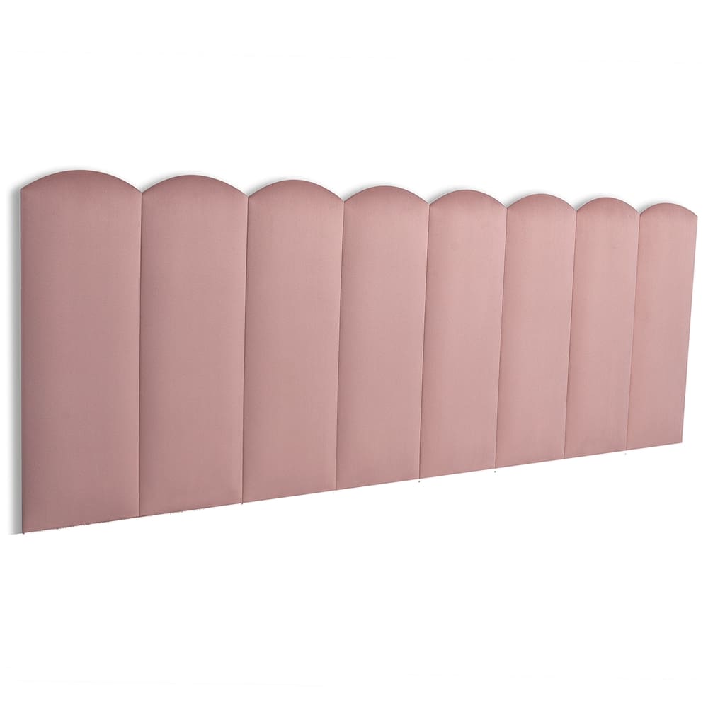 Cabeceira Queen Estofada  Kit 8 Placas  Nuvem - Veludo Nude