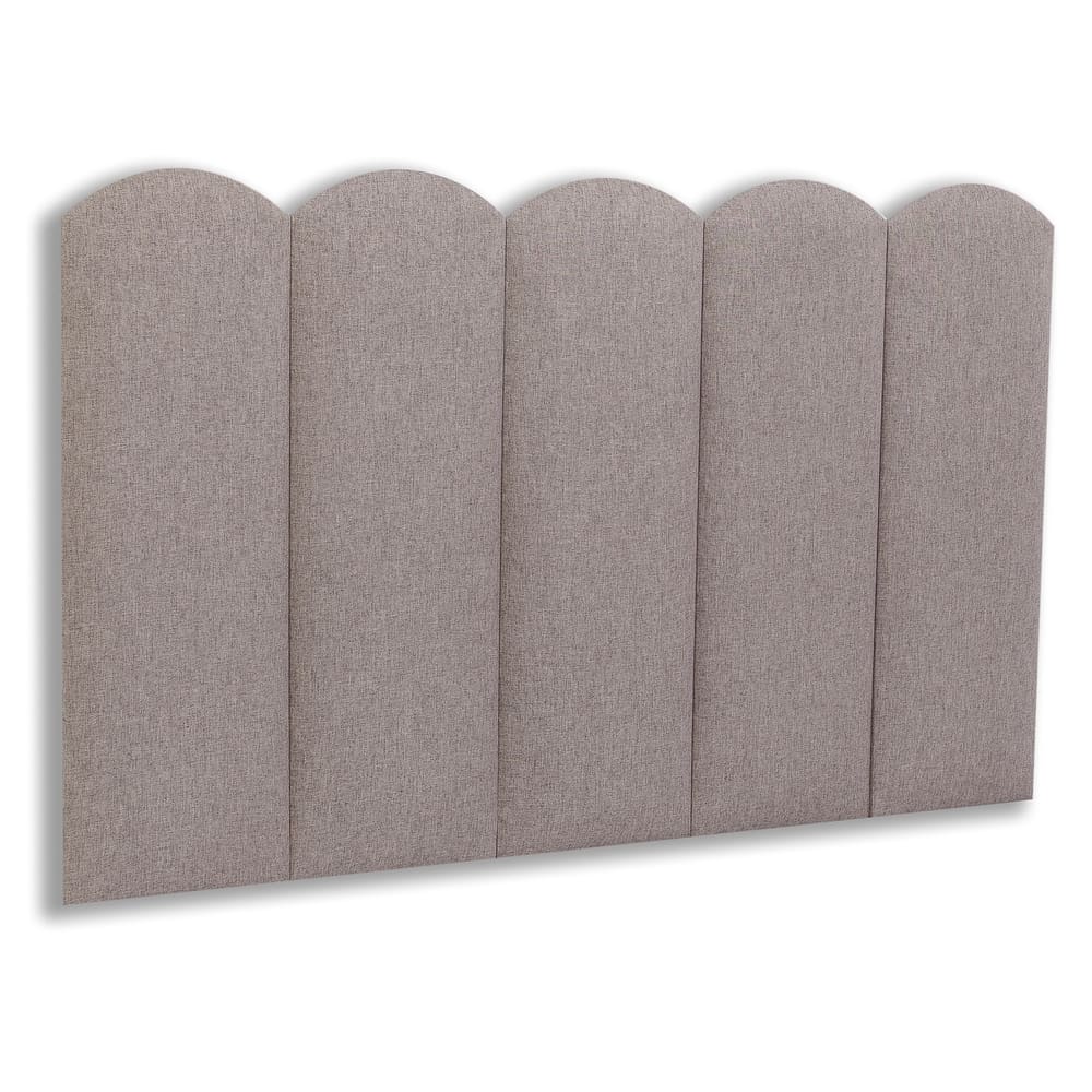 Cabeceira Solteiro Estofada Kit 5 Placas Nuvem - Linho Castor