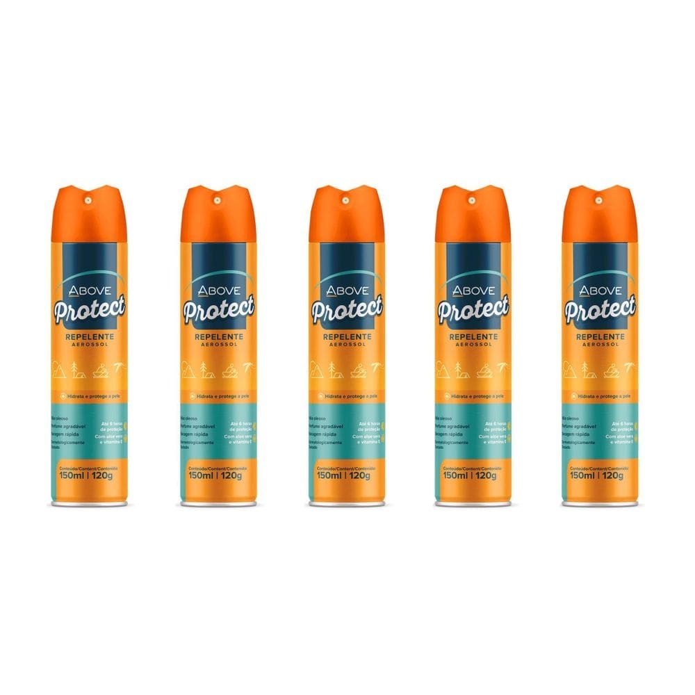 Kit 5 Repelente Spray Protect Above Secagem Rápida 150Ml