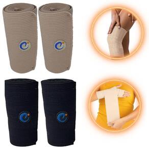 Atadura Elástica Compressiva Bandagem Esportiva - Cor Preto