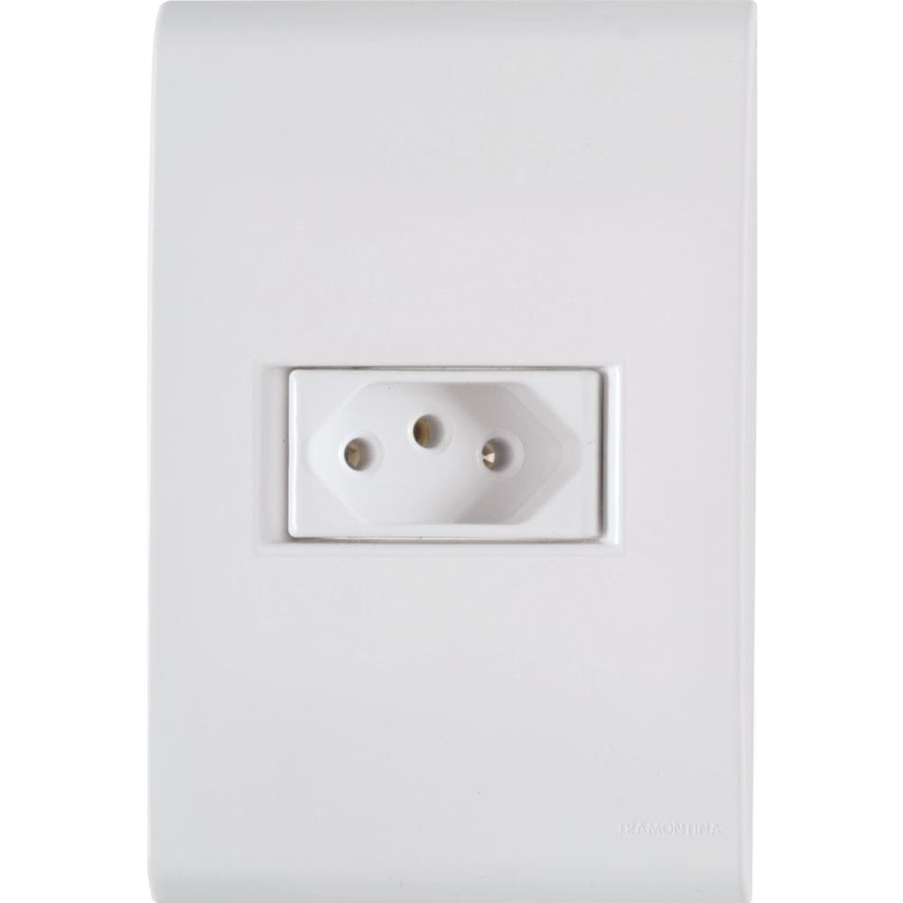 Conjunto 4x2 com 1 Tomada 2P+T Tramontina Liz 10 A 250 V Branco