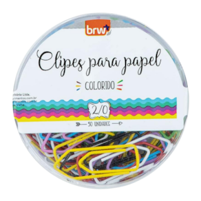 Clips 2/0 Com 50 Unidades Colorido Brw