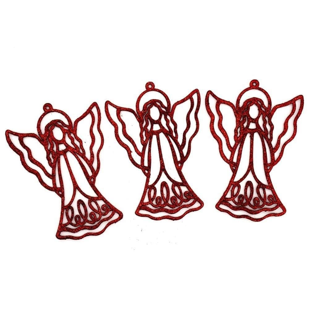 Enfeite De Natal De Plástico De 13Cm Santo Cores Com 3 Peças