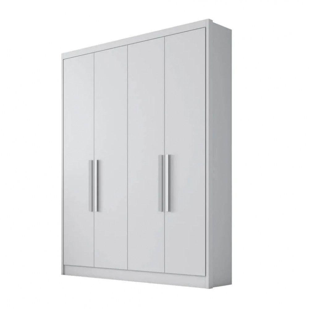 Guarda Roupa Solteiro Moderni 100% Mdf 4 Portas 3 Gavetas Branco