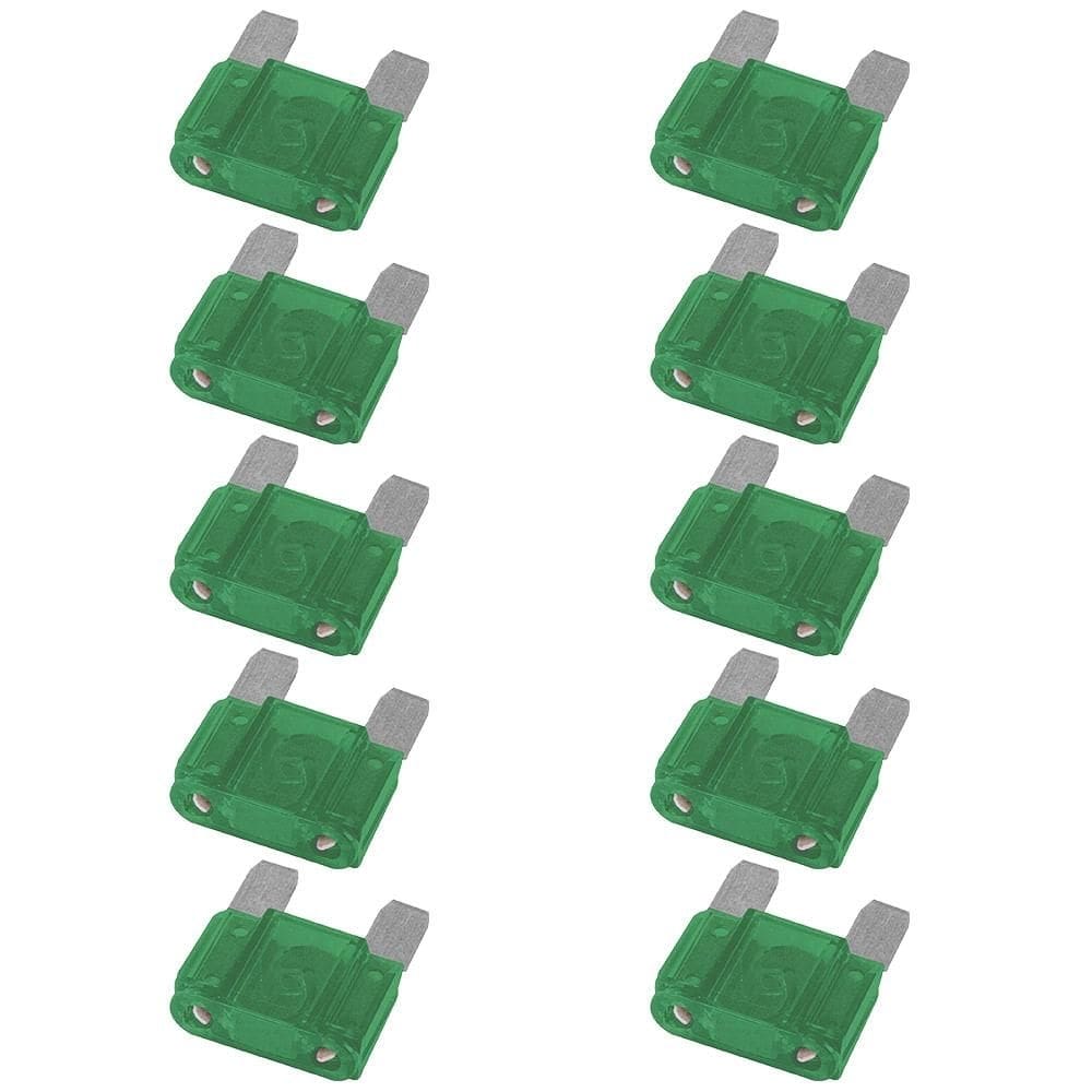 10 Fusíveis Mini Lâmina 30A Universal Verde AMS 17030