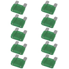 10 Fusíveis Mini Lâmina 30A Universal Verde AMS 17030