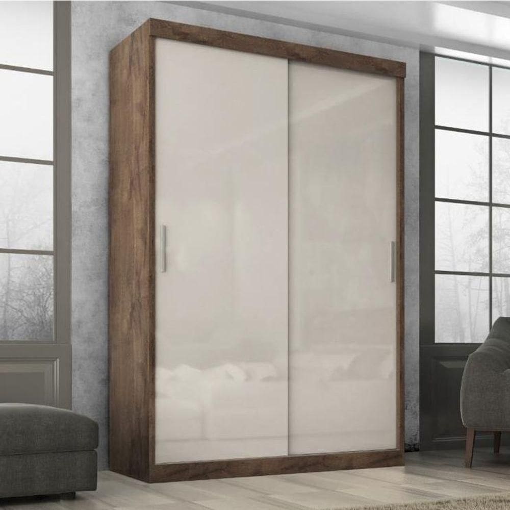 Guarda Roupa Roma 2 Portas Corre 2gav Chocolate-off White Chocolate-off White