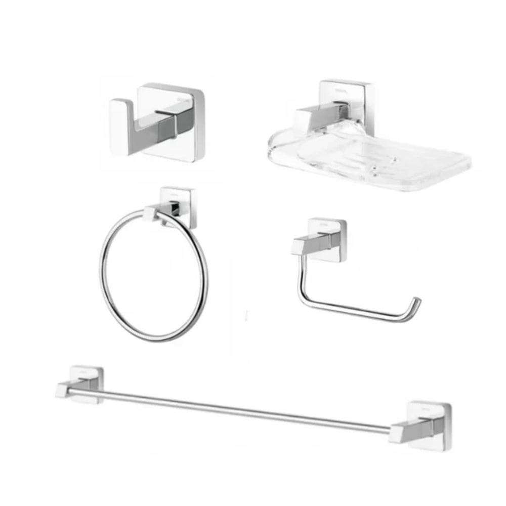 Kit Acessórios para Banheiro Cromado com 5 Peças Docol Trip