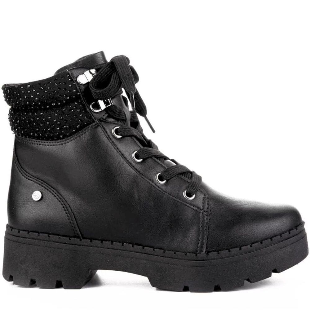 Bota Coturno Infantil Juvenil Tratorado com Strass Pink Cats V3981