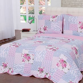 Colcha Cama Queen 03 peças Cobre Leito Garden
