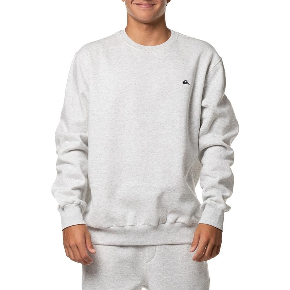 Moletom Quiksilver Careca Embroidery 280G WT24 Cinza Claro