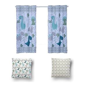 Kit De Cortina De 2 Metros + 2 Almofadas Infantis Kids