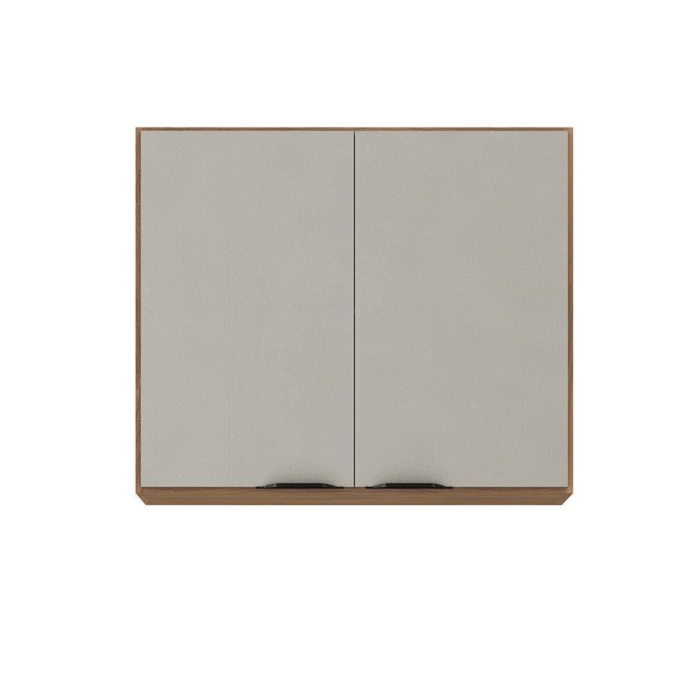 Armário de Cozinha Aéreo 02 Portas 80cm Firenze Amêndola Nude Prime TX Demóbile