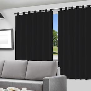 Cortina Blackout Preto 280 X 280 Cm Com Alça Para Varão