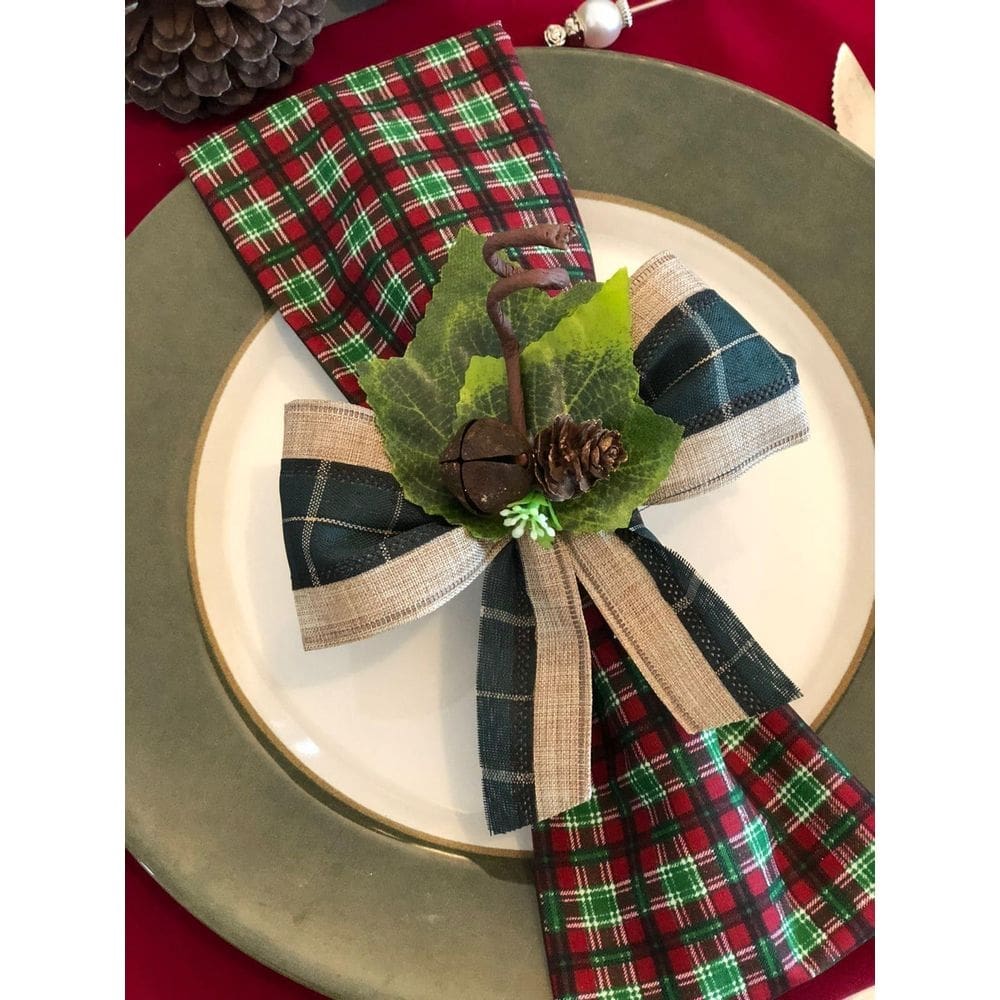 Mesa Posta 16Lugares Jogo Americano Guardanapo Natal Decora